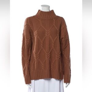NakedCashmere Cable Knit Mock Neck Sweater Naked Cashmere Brown - M